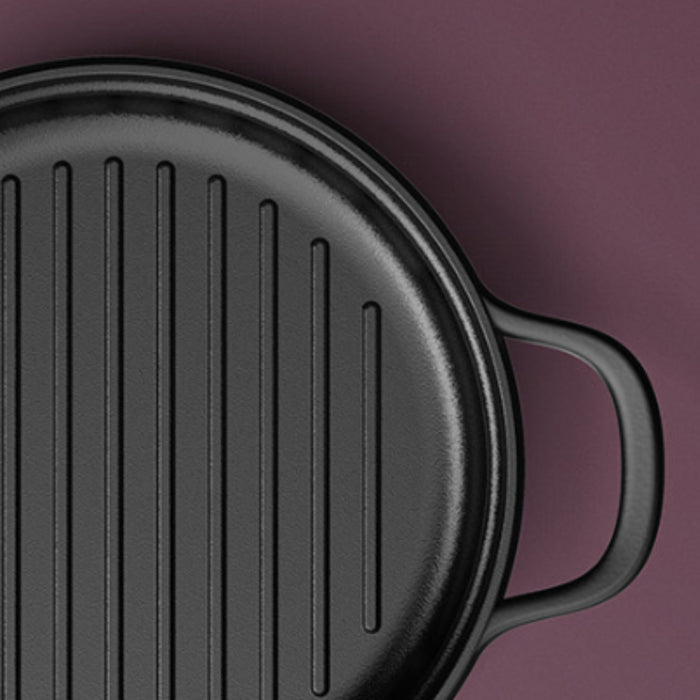 Image 2 of Shopberghoff Graphite Enamel Cast Iron Round Grill Pan 10.25"