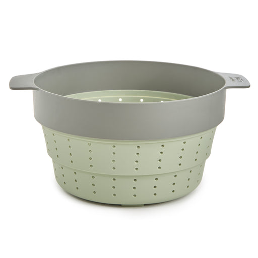 Image 1 of Shopberghoff Balance Non-stick Silicone Collapsible Steamer Basket & Strainer 10", Recycled Material, Sage
