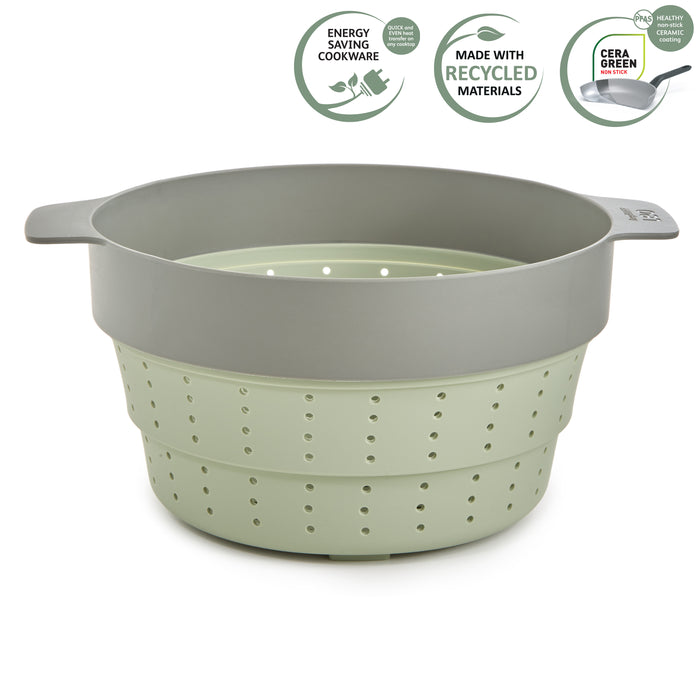 Image 12 of Shopberghoff Balance Non-stick Silicone Collapsible Steamer Basket & Strainer 10", Recycled Material, Sage
