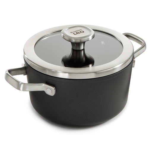 Image 1 of Shopberghoff Graphite Non-stick Ceramic Stockpot 8", 3.3qt. With Glass Lid, Sustainable Recycled Material