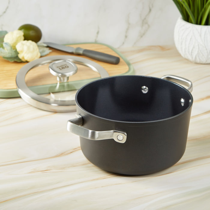 Image 2 of Shopberghoff Graphite Non-stick Ceramic Stockpot 8", 3.3qt. With Glass Lid, Sustainable Recycled Material