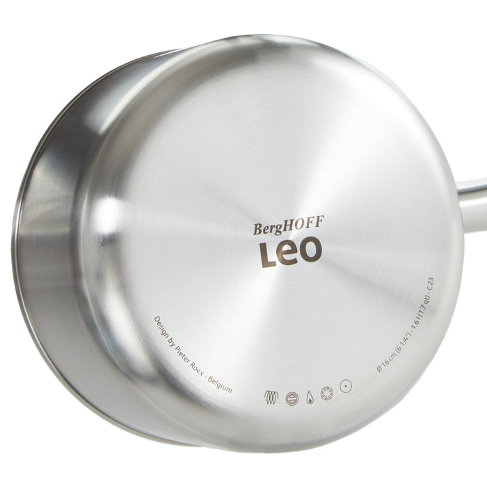Image 4 of Shopberghoff Graphite Recycled 18/10 Stainless Steel Saucepan 6.25", 1.7qt.