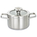 Image 1 of Shopberghoff Graphite Recycled 18/10 Stainless Steel Stockpot 6.25", 1.7qt. With Glass Lid
