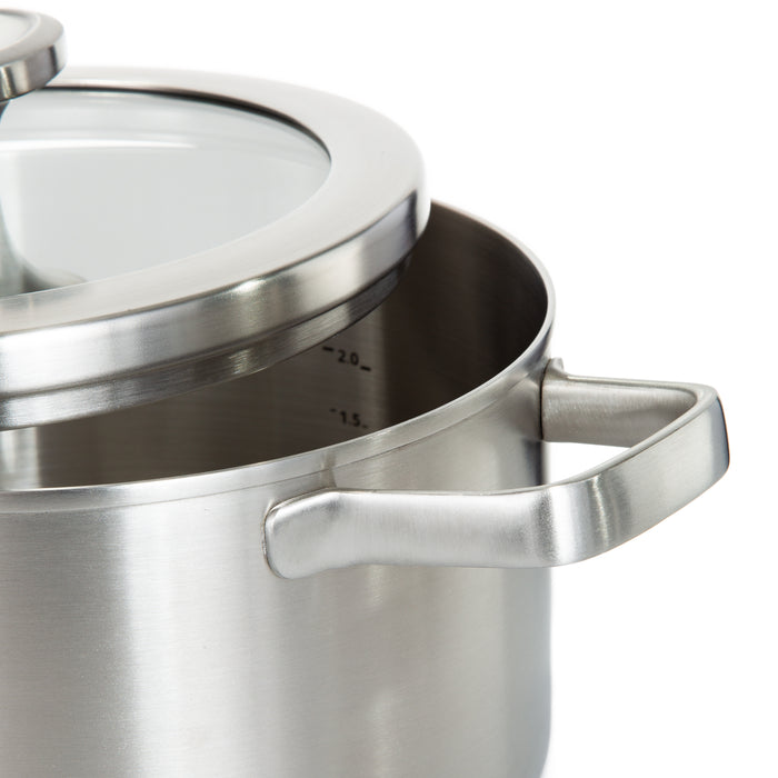 Image 6 of Shopberghoff Graphite Recycled 18/10 Stainless Steel Stockpot 8", 3.6qt. With Glass Lid