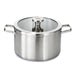 Image 1 of Shopberghoff Graphite Recycled 18/10 Stainless Steel Stockpot 10", 6.3qt. With Glass Lid