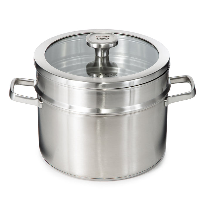 Image 7 of Shopberghoff Graphite Recycled 18/10 Stainless Steel Stockpot 10", 6.3qt. With Glass Lid