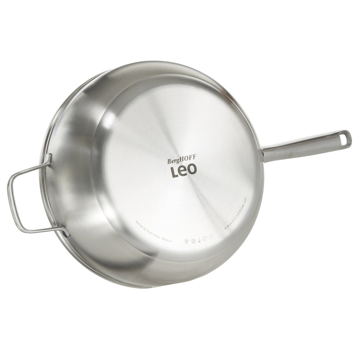 Image 5 of Shopberghoff Graphite Recycled 18/10 Stainless Steel Wok Pan 11", 5.2qt. With Glass Lid