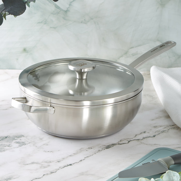 Image 10 of Shopberghoff Graphite Recycled 18/10 Stainless Steel Wok Pan 11", 5.2qt. With Glass Lid