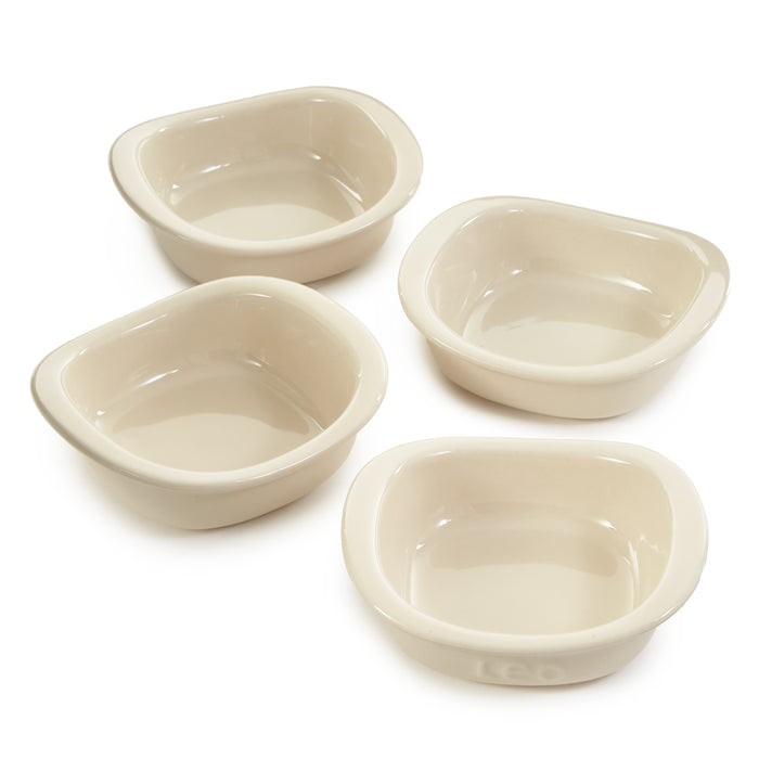 Image 1 of Shopberghoff Balance Stone 4Pc Ramekin Crème Brûlée set 4.25", 7oz., Moonbeam