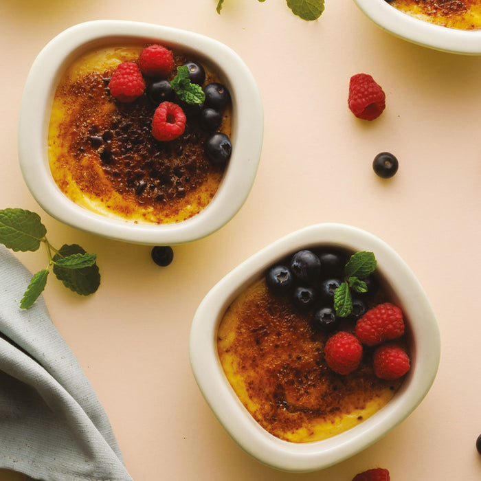 Image 2 of Shopberghoff Balance Stone 4Pc Ramekin Crème Brûlée set 4.25", 7oz., Moonbeam