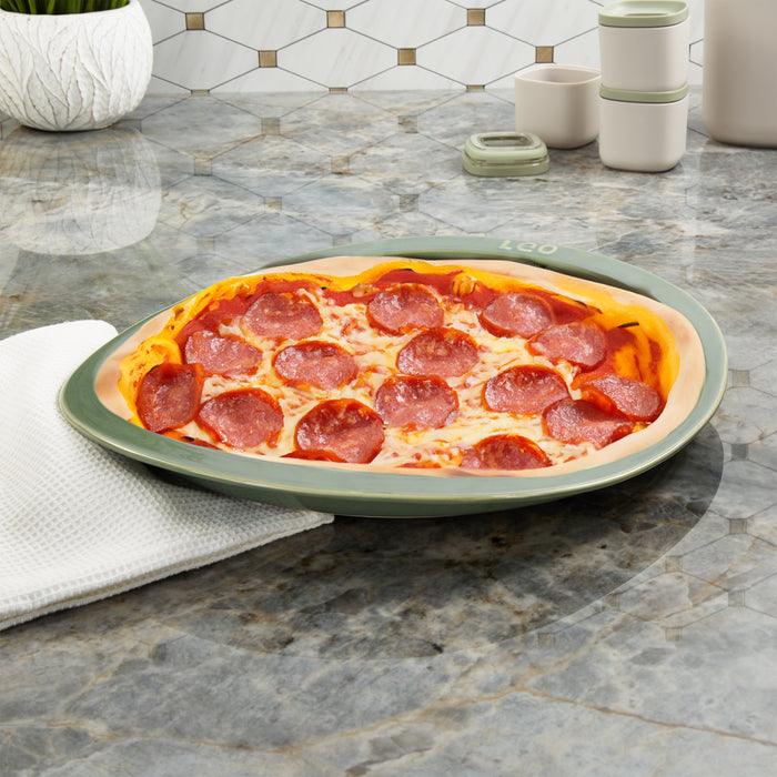 Image 2 of Shopberghoff Balance Stone Ribbed Pizza Tray 15.75", Sage