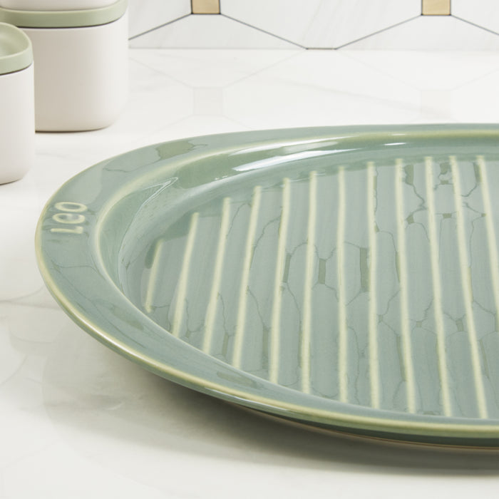 Image 4 of Shopberghoff Balance Stone Ribbed Pizza Tray 15.75", Sage