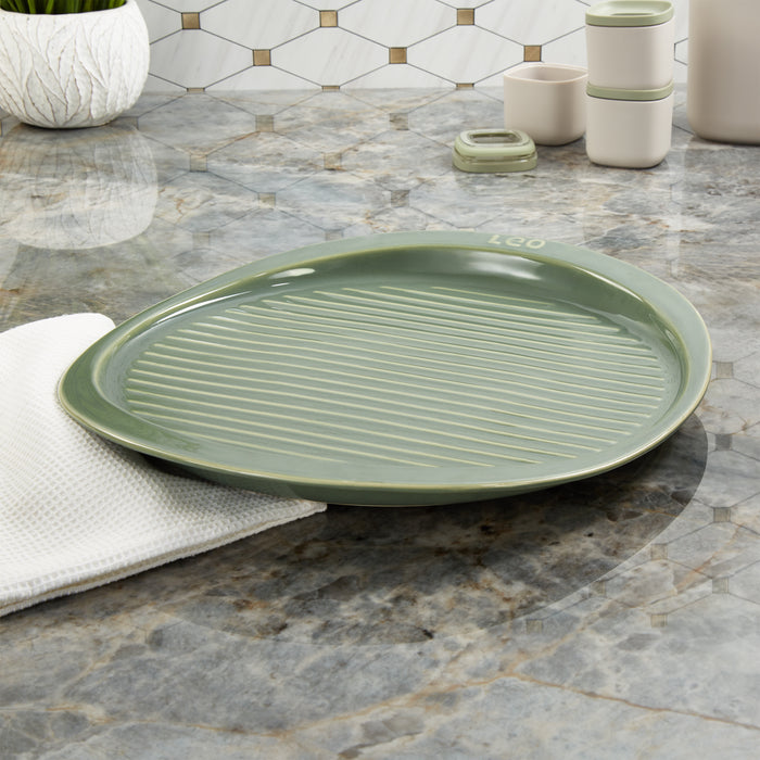 Image 5 of Shopberghoff Balance Stone Ribbed Pizza Tray 15.75", Sage