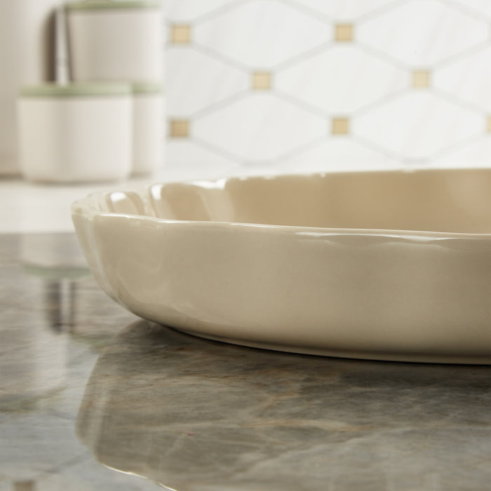 Image 3 of Shopberghoff Balance Stone Rippled Pie Dish 11", 1.59qt., Moonbeam