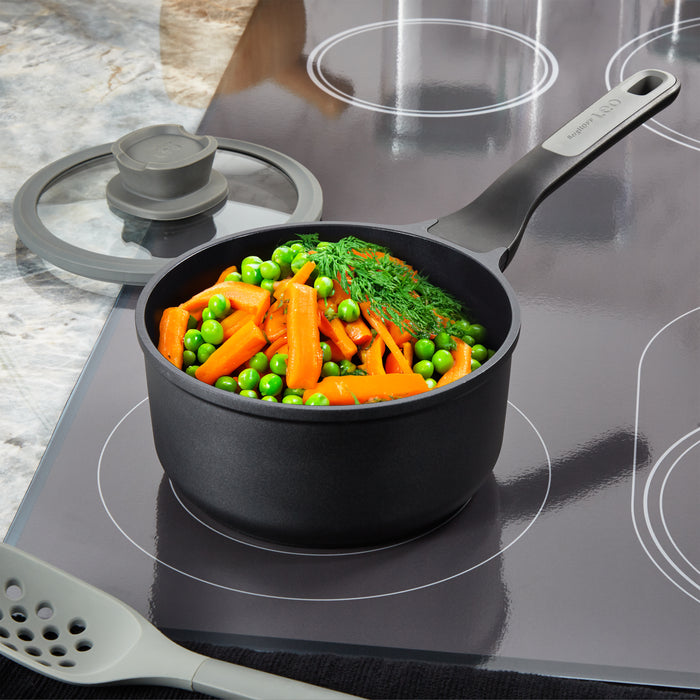 Image 2 of Shopberghoff Leo Stone+ Nonstick Ceramic 7" Sauce Pan with Lid Recycled, 2.1qt