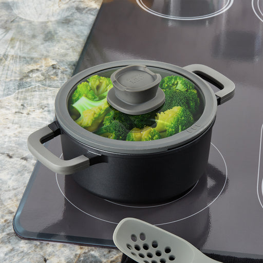 Image 2 of Shopberghoff Leo Stone+ Nonstick Ceramic 8" Stock Pot with Lid Recycled, 3qt