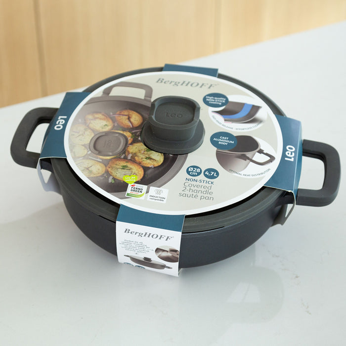 Image 7 of Shopberghoff Leo Stone+ Nonstick Ceramic 11" Sauté Pan with Lid 2-handle Recycled, 5qt