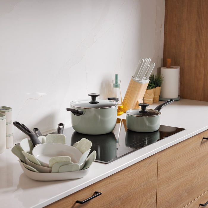 Image 3 of Shopberghoff Leo Glints 7Pc Ceramic Nonstick Cookware Set, Sage