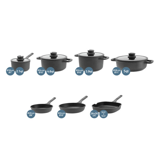 Image 2 of Shopberghoff Stone 11Pc Non-stick Cookware Set With Glass Lids
