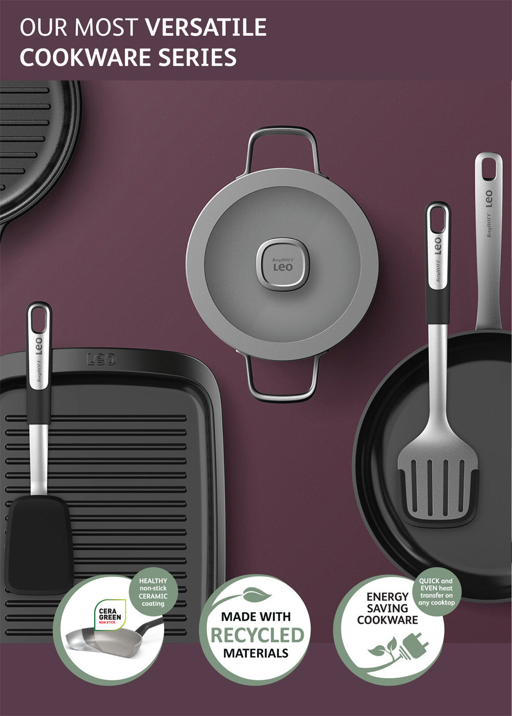 Shopberghoff Graphite Versatile Collection made with recycled materails