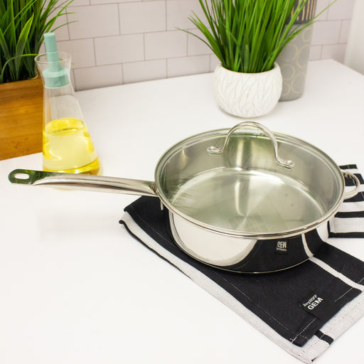 Image 2 of Comfort 10" 18/10 Stainless Steel Covered Deep Skillet