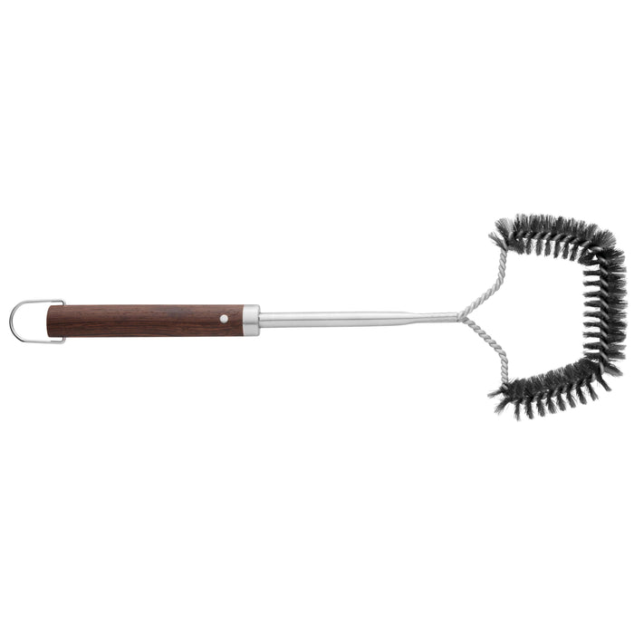 Image 4 of Essentials BBQ Set with Wood Handles Tongs, Spatula and Brush (3-Pieces)