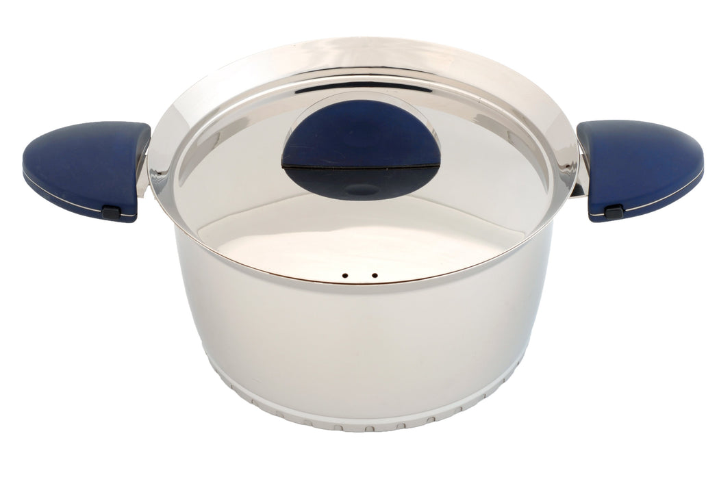 Image 1 of Stacca 6.25" Stainless Steel Covered Casserole, Blue