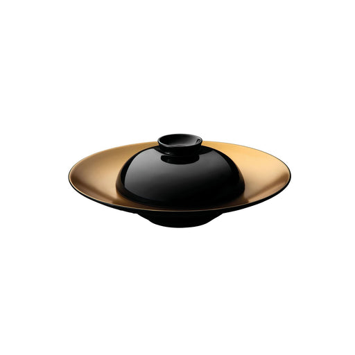 Image 1 of GEM 2Pc Deep Presentation Plate And Bowl, Black  & Gold