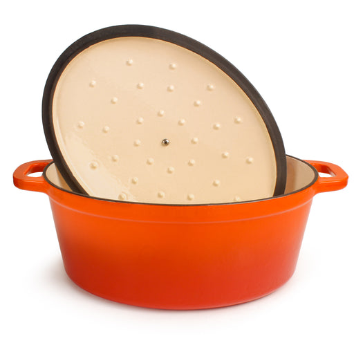 Image 2 of Shopberghoff Neo 8qt Cast Iron Oval Covered Dutch Oven, Orange
