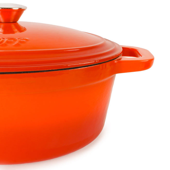 Image 3 of Shopberghoff Neo 8qt Cast Iron Oval Covered Dutch Oven, Orange