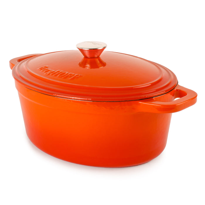 Image 5 of Shopberghoff Neo 5qt Cast Iron Oval Covered Dutch Oven, Orange