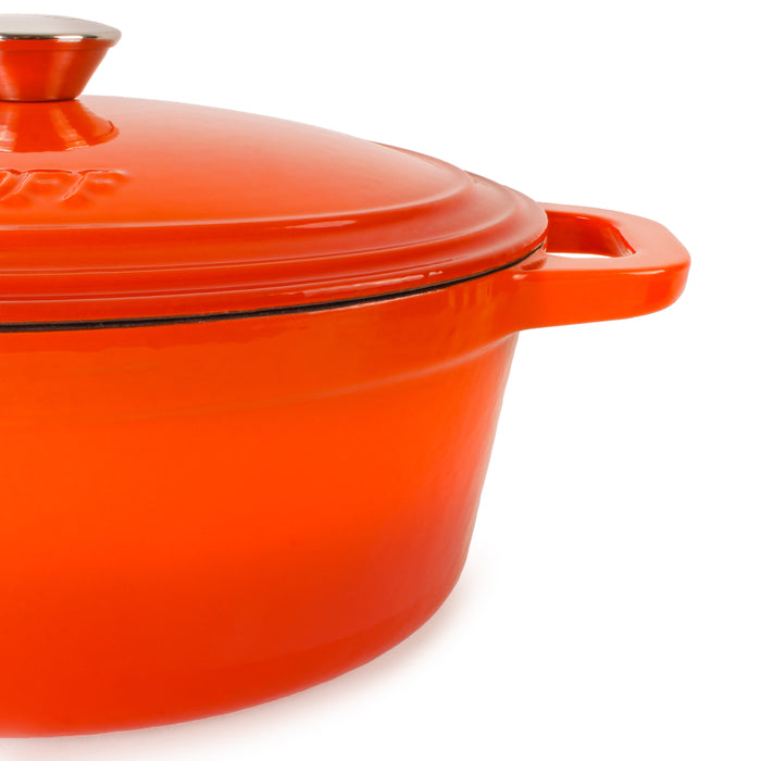 Image 6 of Shopberghoff Neo 5qt Cast Iron Oval Covered Dutch Oven, Orange