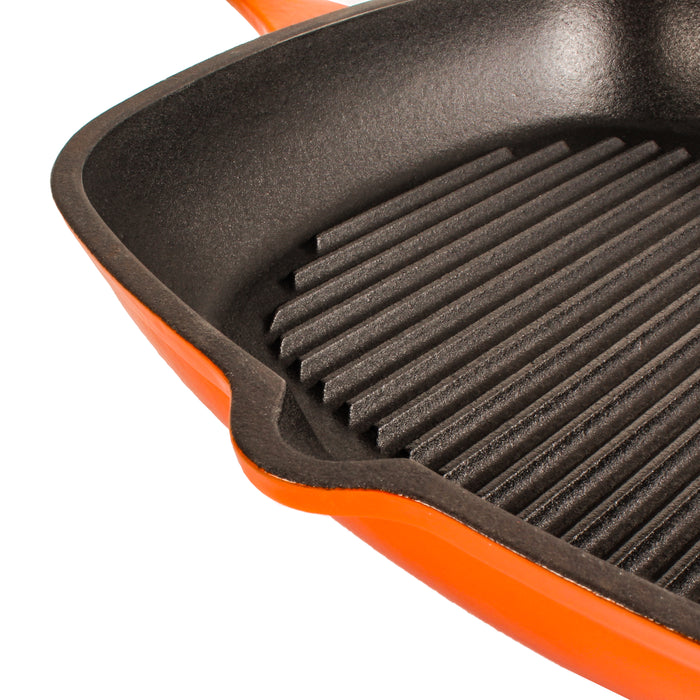 Image 3 of Shopberghoff Neo 11" Cast Iron Square Grill Pan, Orange