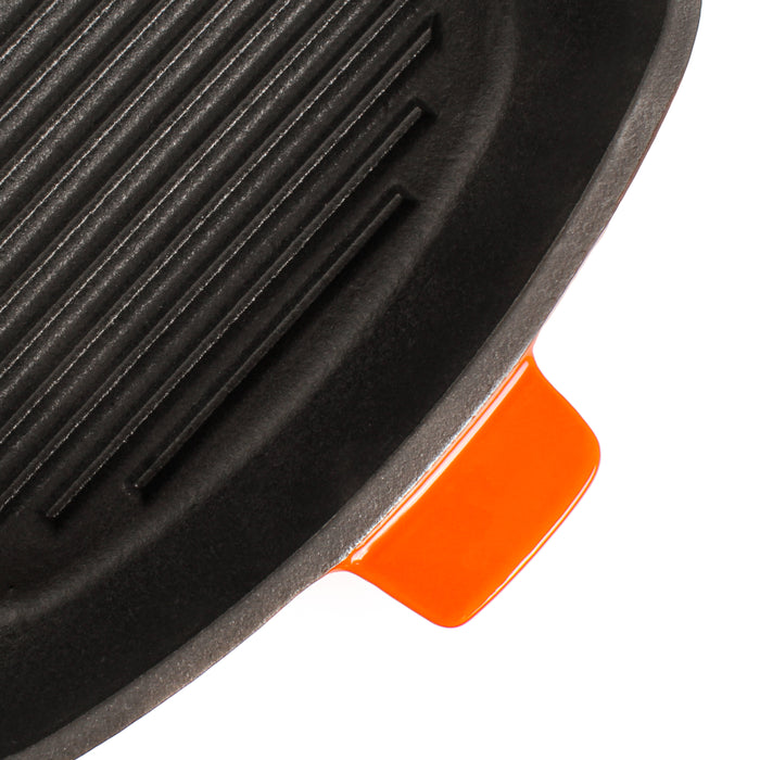 Image 4 of Shopberghoff Neo 11" Cast Iron Square Grill Pan, Orange