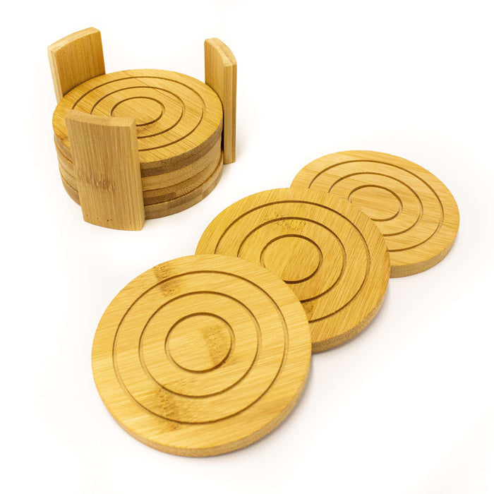 Image 3 of Bamboo 7 Pieces  Coaster Set