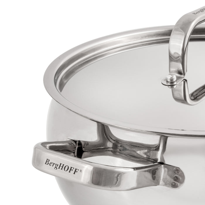 Shopberghoff Essentials Belly Shape 18/10 Stainless Steel 9.5" Stockpot with Stainless Steel Lid 5.5Qt. Image3