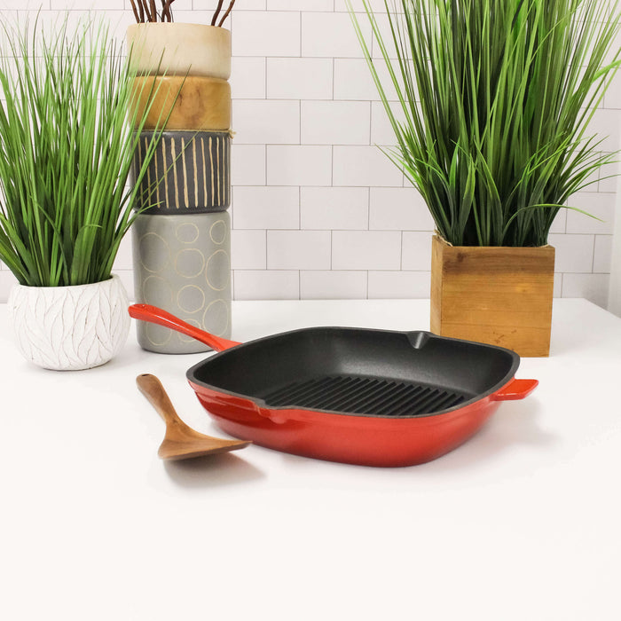 Image 6 of Neo 10Pc Cast Iron Cookware Set, Red