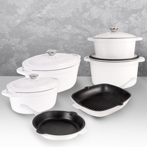 Image 2 of Neo 10Pc Cast Iron Cookware Set, White