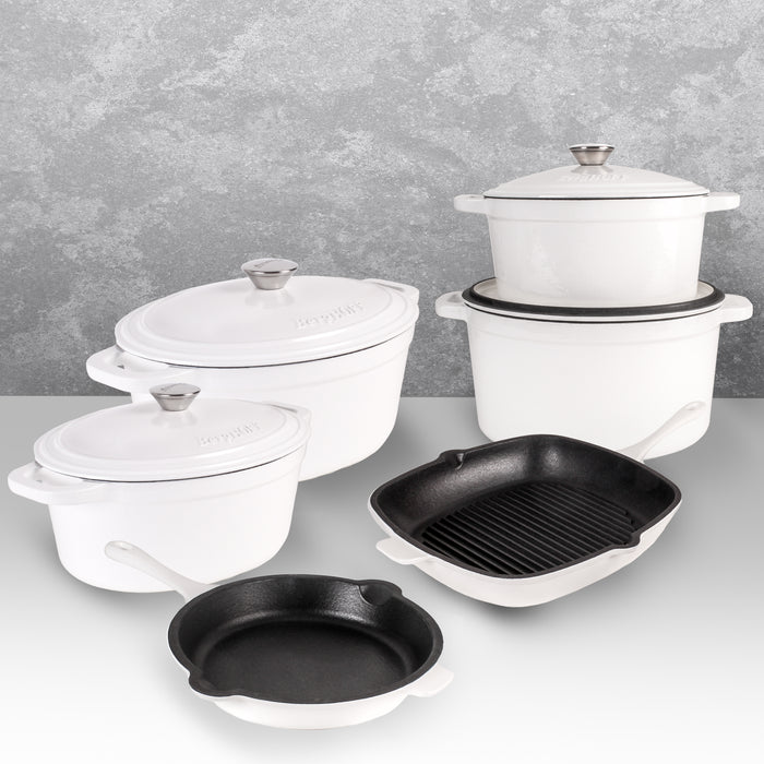 Image 2 of Neo 10Pc Cast Iron Cookware Set, White