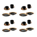 Image 1 of GEM Dinnerware 24Pc Place Setting, Black & Gold