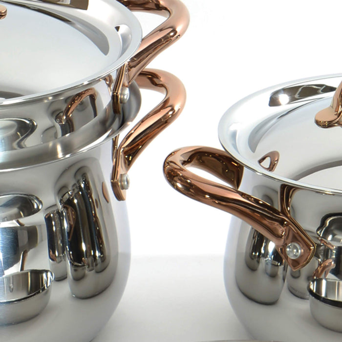Image 2 of Ouro Gold 18/10 Stainless Steel Covered Dutch Oven 8" with Stainless Steel Lid, 4.8 Qt