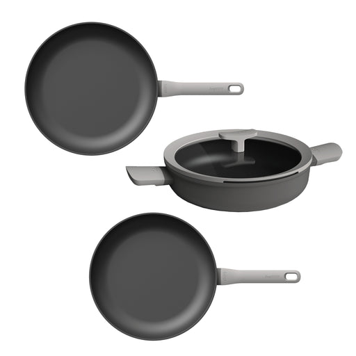 Image 1 of Leo 4Pc Nonstick Cookware Fry & Saute Set, Gray