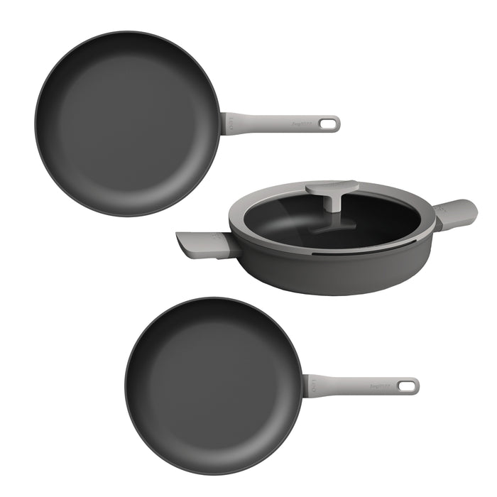 Image 1 of Leo 4Pc Nonstick Cookware Fry & Saute Set, Gray