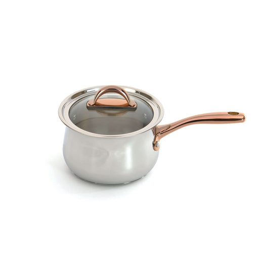 Image 1 of Ouro Gold 18/10 SS 6.25" Saucepan with Glass Lid