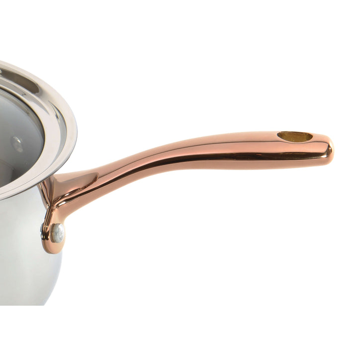 Image 3 of Ouro Gold 18/10 SS 6.25" Saucepan with Glass Lid