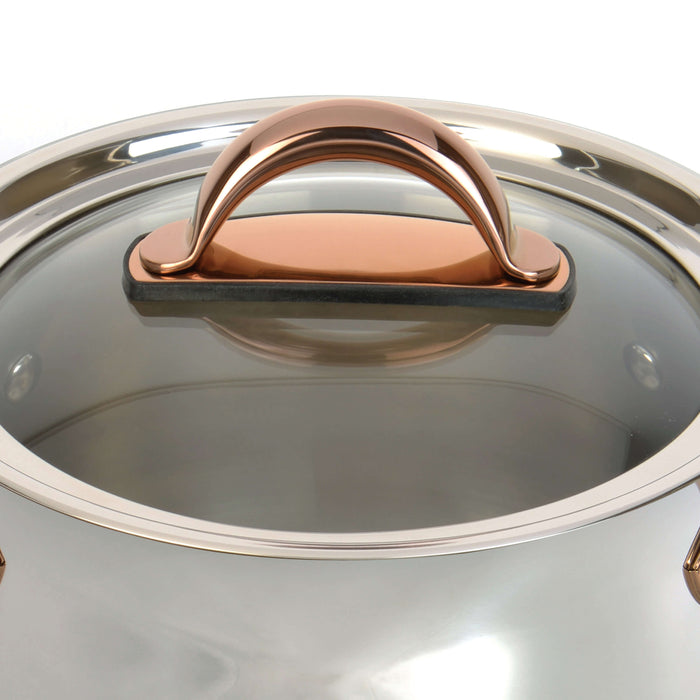 Image 2 of Ouro Gold 18/10 SS 6.25" Saucepan with Glass Lid