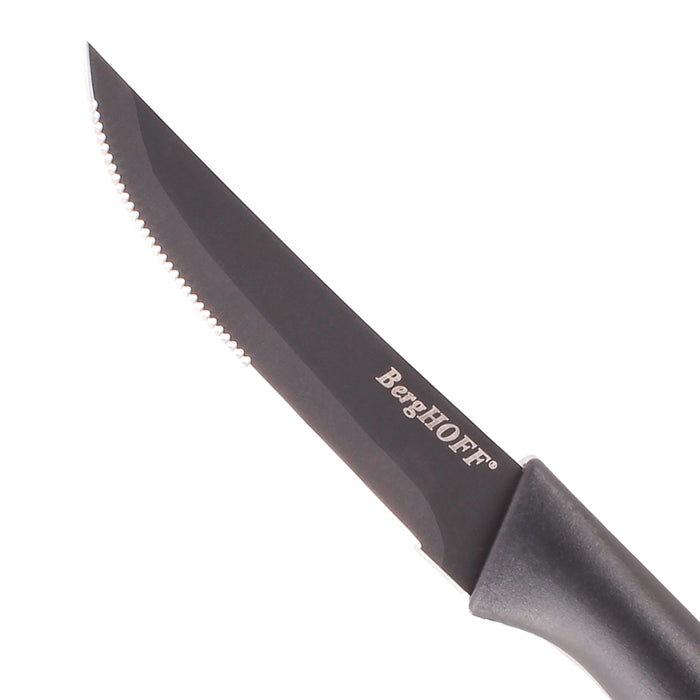 Image 3 of 8pc Serrated Steak Knife Set with NS SS Blade , 8.5", Dark Grey