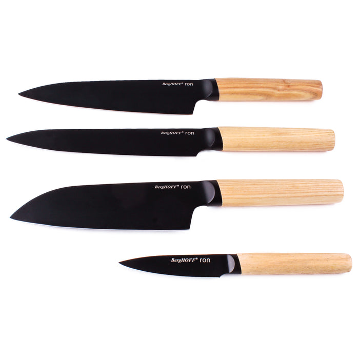 Shopberghoff Ron 4Pc Knife Set with Ash Wood Natural Handle Image1