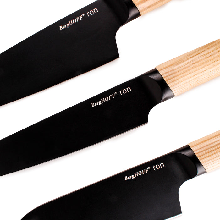 Shopberghoff Ron 4Pc Knife Set with Ash Wood Natural Handle Image3