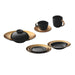 Image 1 of GEM 32 Pcs Dinnerware Set, Black & Gold